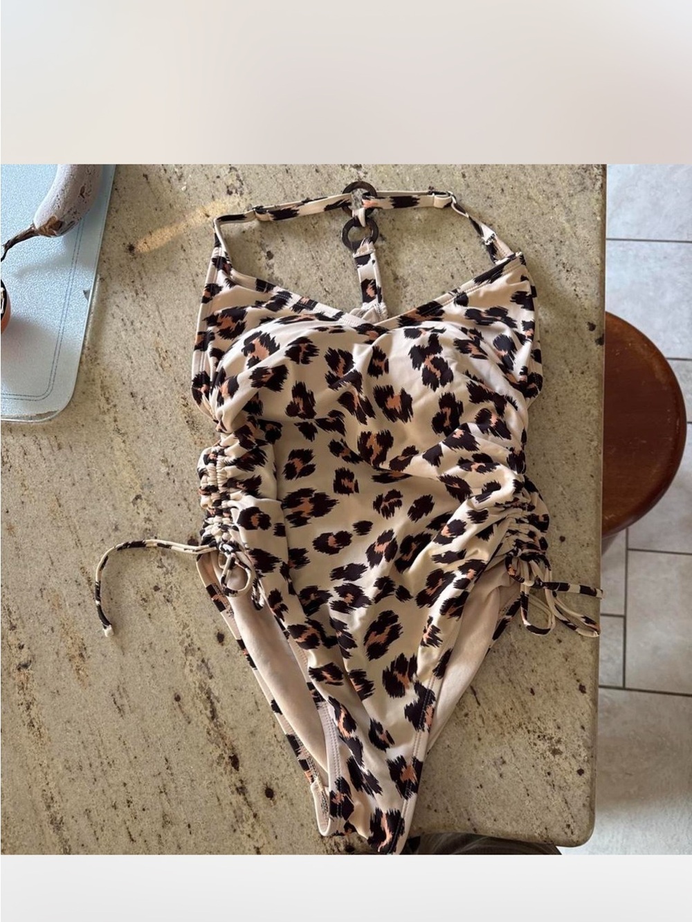 Kona sol  Leopard Print One-Piece Swimsuit - Beige/Brown